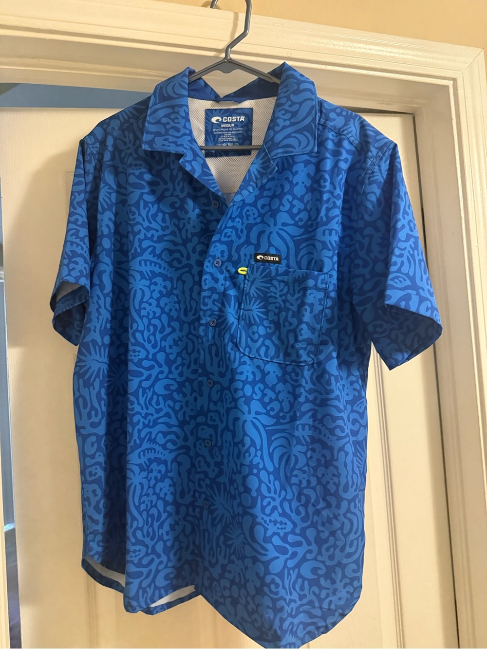 Costa Camp Tech Printed Woven Shirt - UPF 30, Short Sleeve